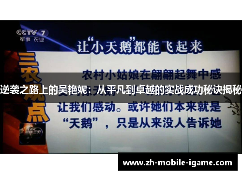 逆袭之路上的吴艳妮:从平凡到卓越的实战成功秘诀揭秘 逆袭之路上的吴艳妮:从平凡到卓越的实战成功秘诀揭秘